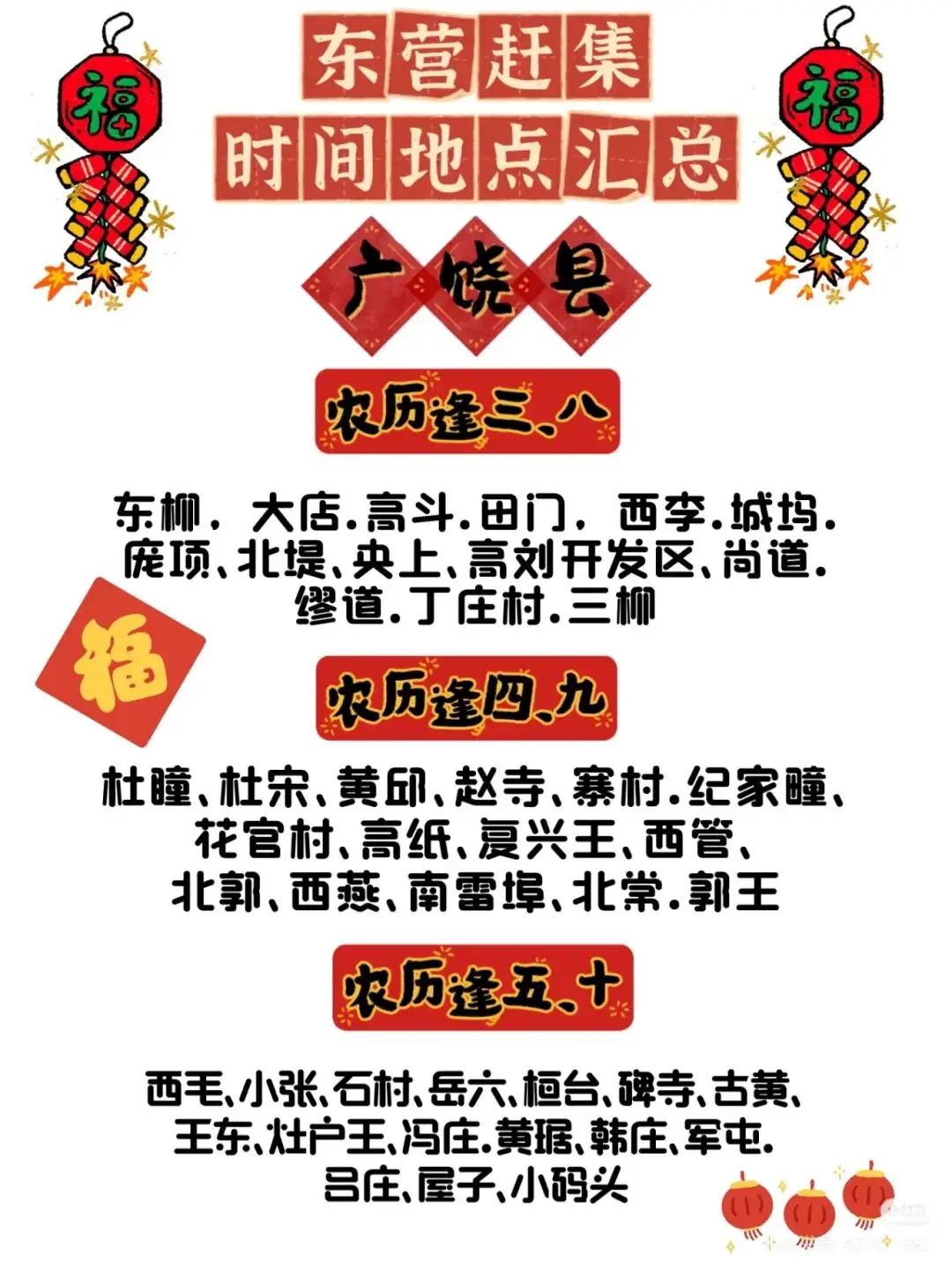 收藏！東營趕集時間地點彙總來了！