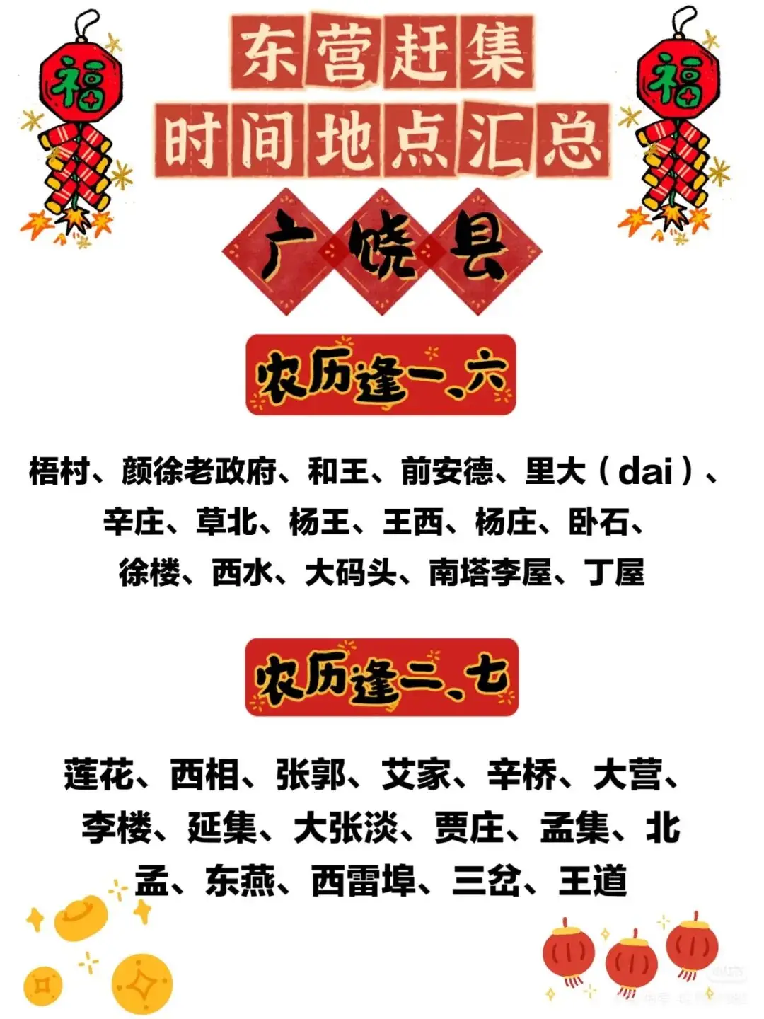 收藏！東營趕集時間地點彙總來了！